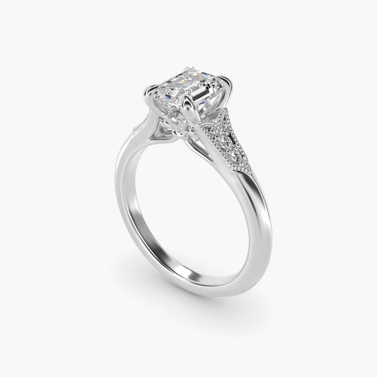 Art Deco Inspired Fleur-De-Lis PavŽ Vintage-Style Engagement Ring In 18k White Gold By James Allen - Emerald Center