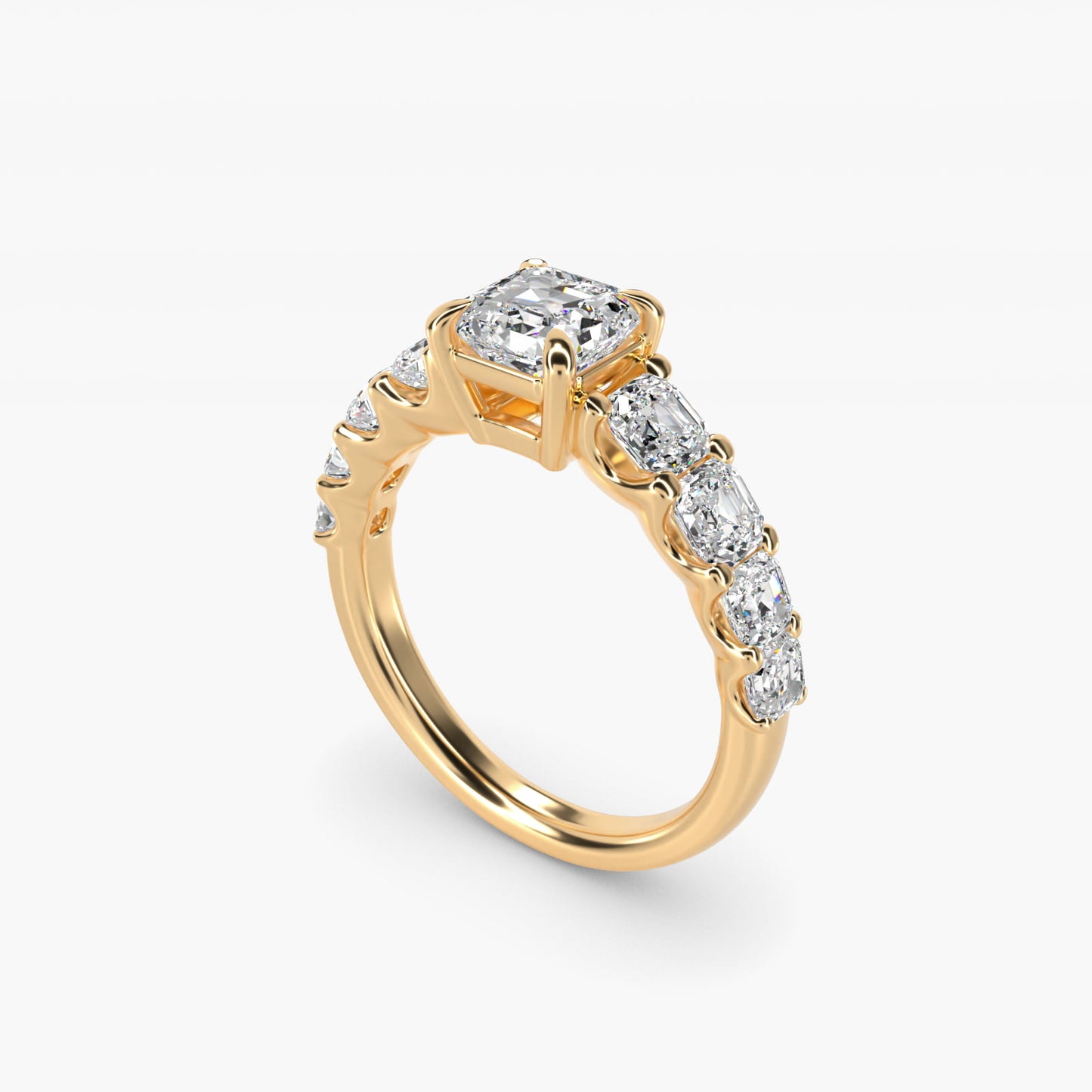 Asscher-Cut Diamond Engagement Ring in 14k Yellow Gold - Asscher Center