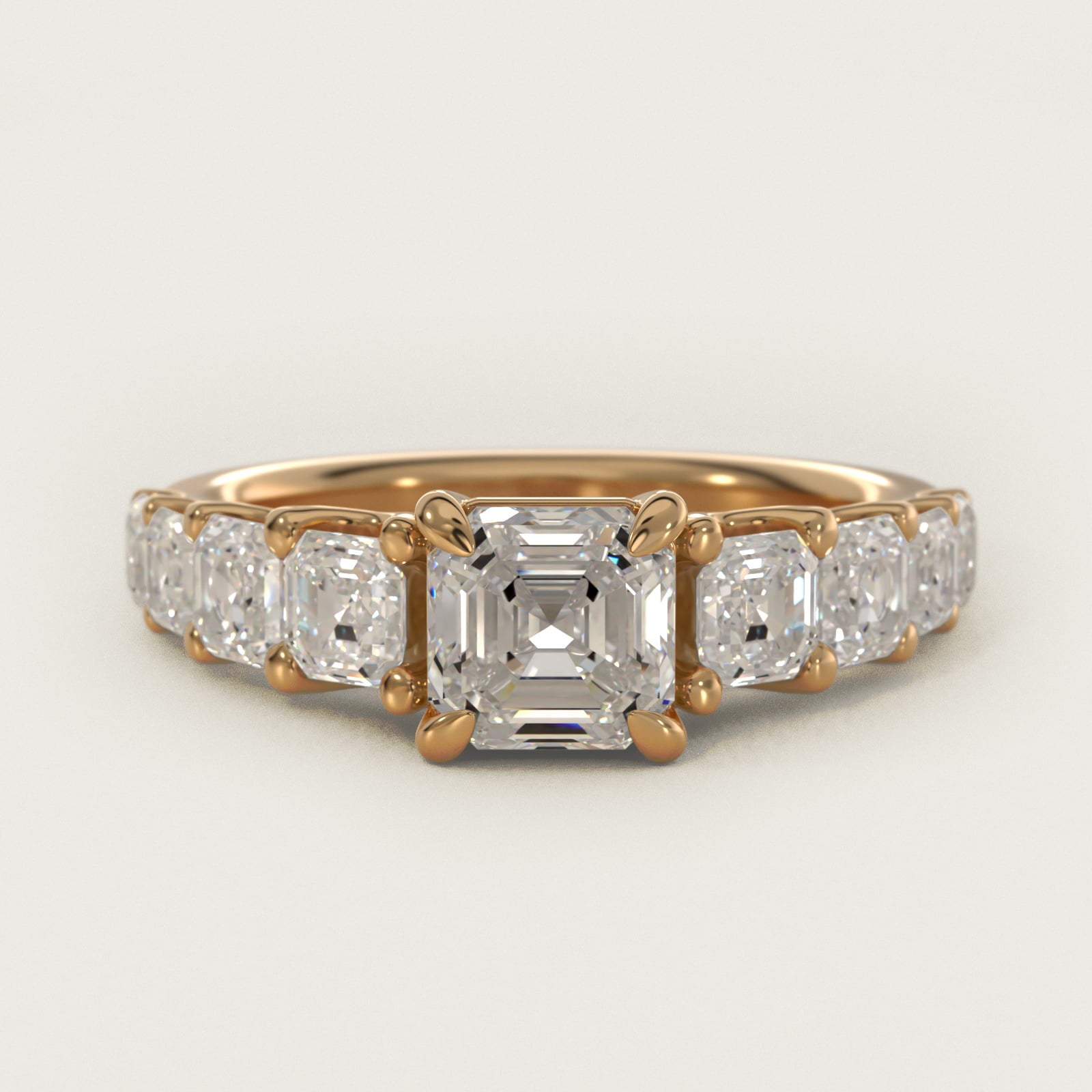 Asscher-Cut Diamond Engagement Ring in 14k Yellow Gold - Asscher Center
