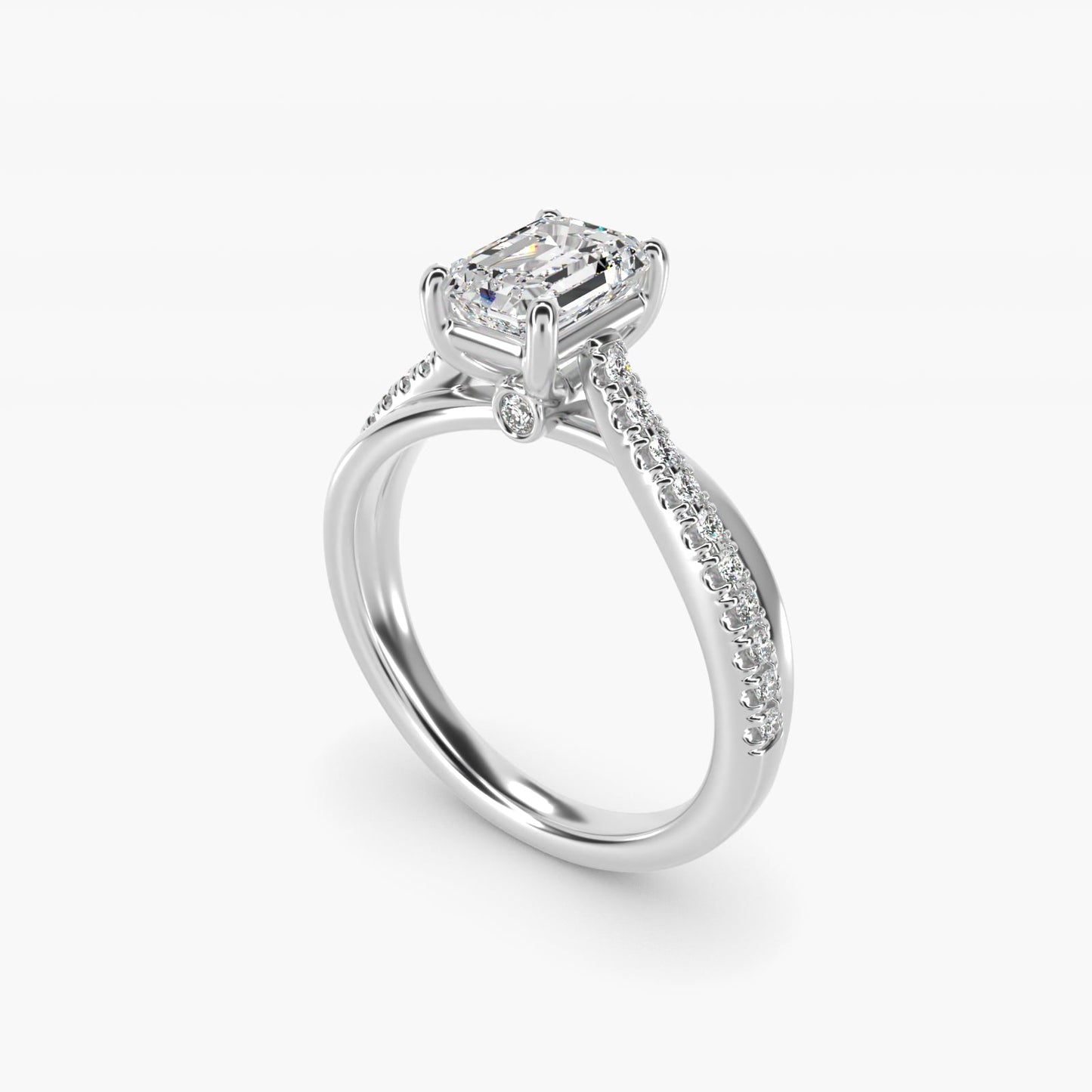 Asymmetrical Pav? Diamond Engagement Ring in Platinum - Emerald Center
