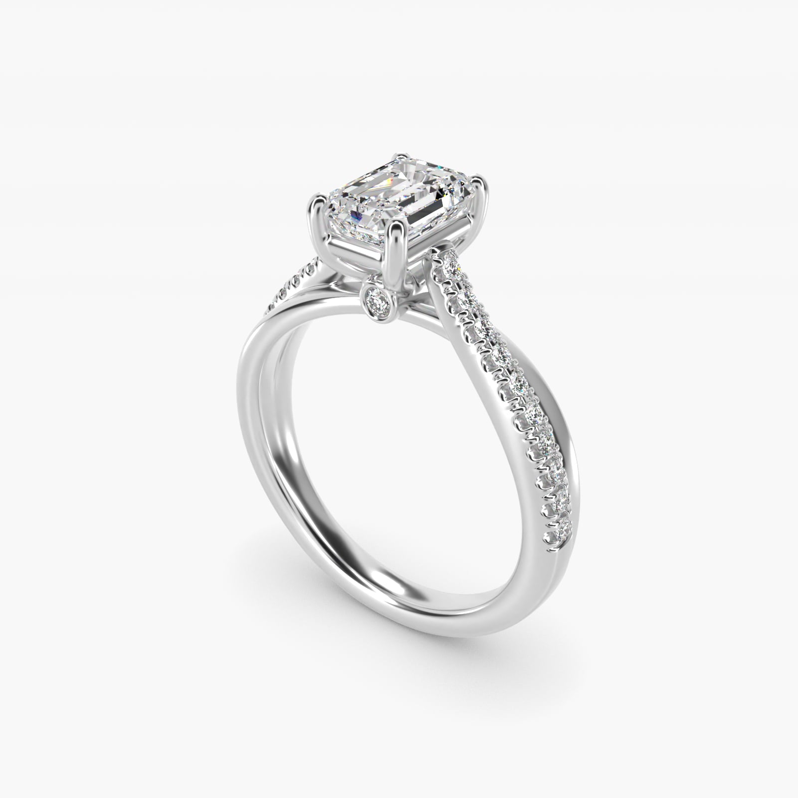 Asymmetrical Pav? Diamond Engagement Ring in Platinum - Emerald Center