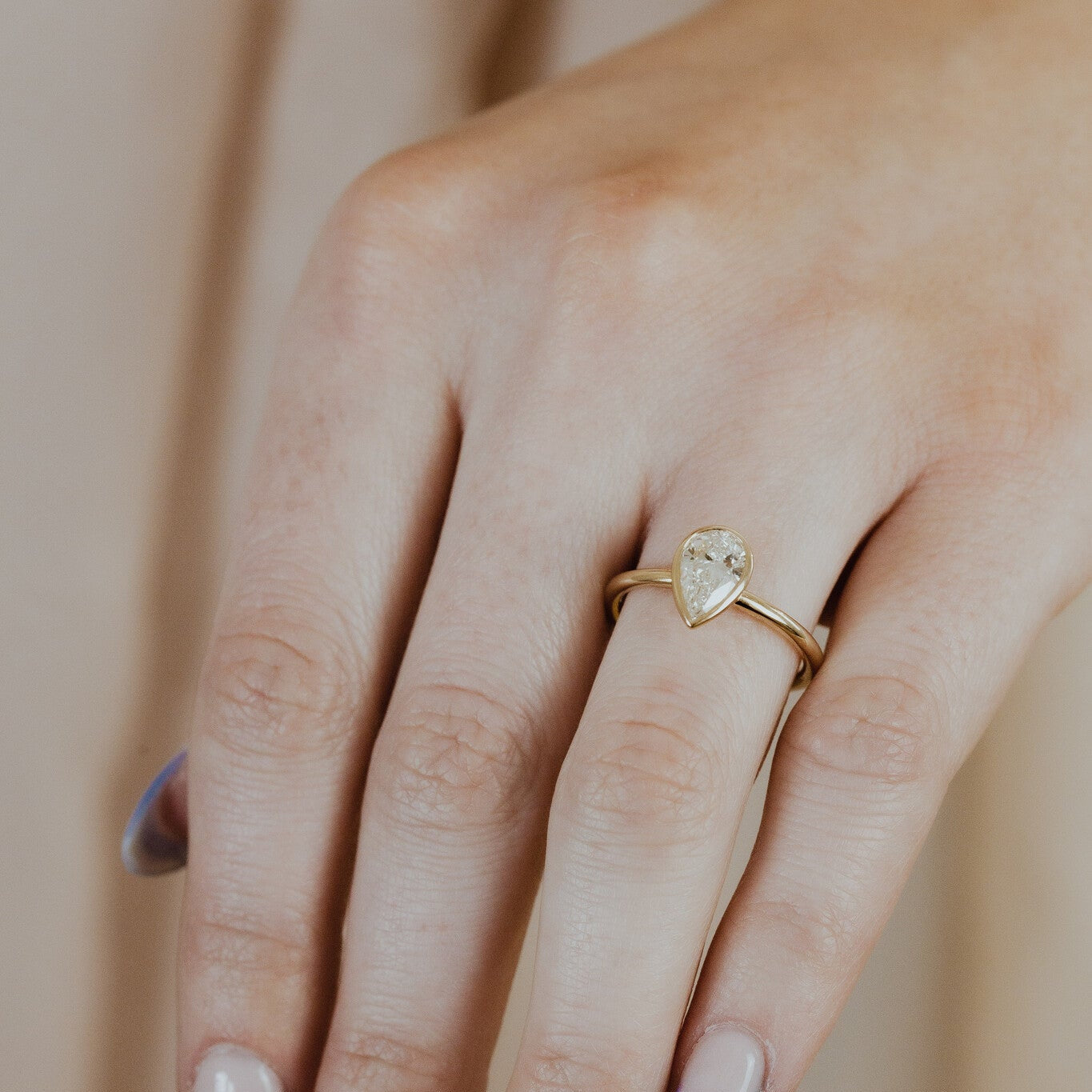 The Bailey Pear Solitaire Ring