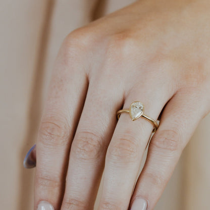 The Bailey Pear Solitaire Ring
