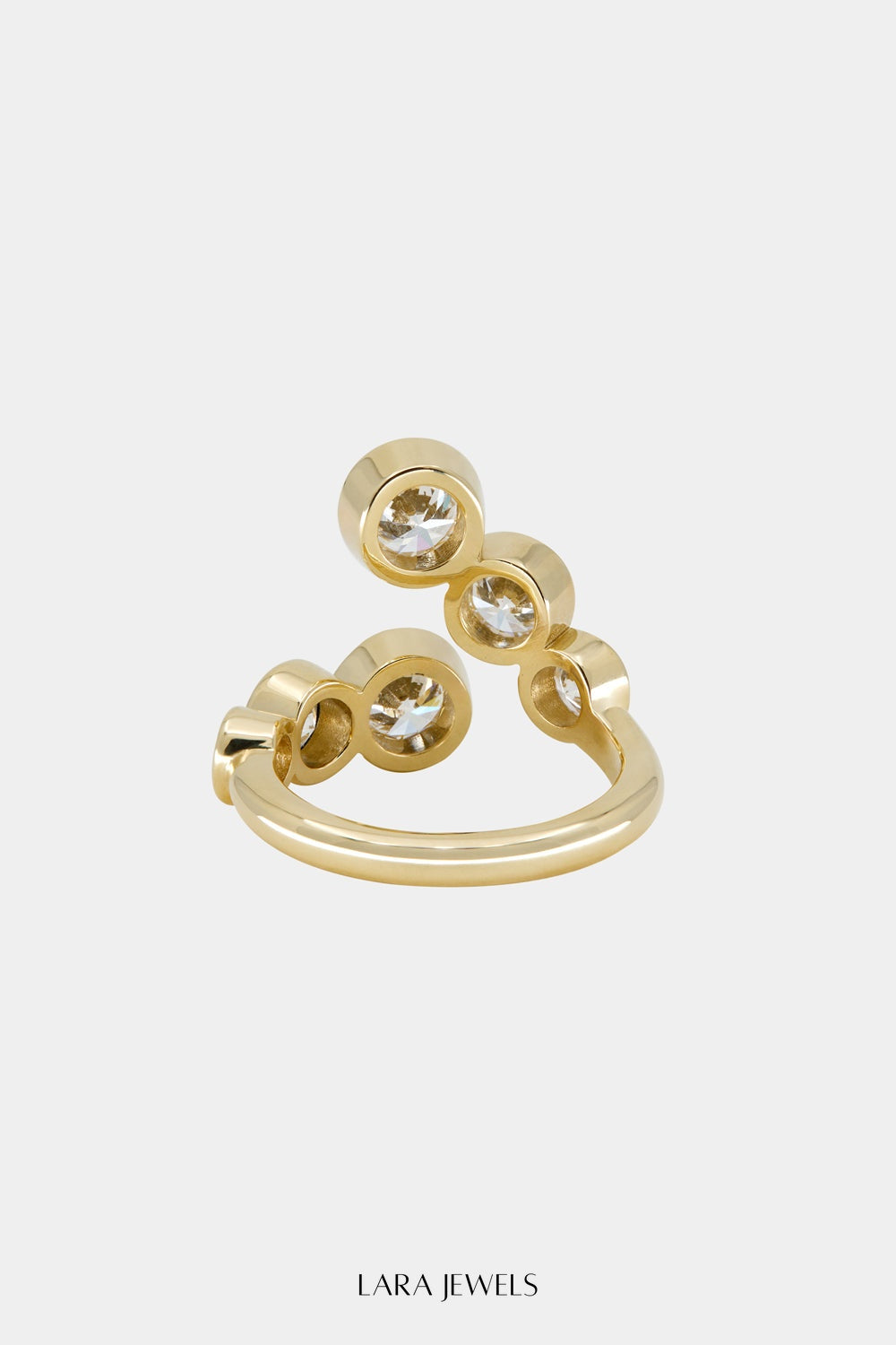 Bezel Diamond Wrap Ring 18K Yellow Gold - Detail view