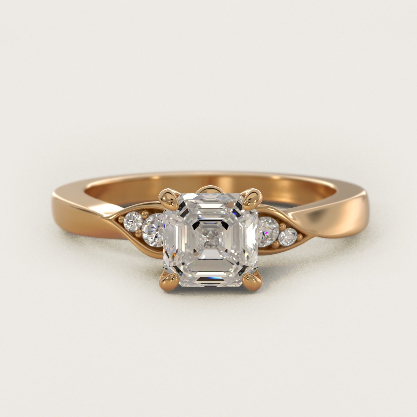 Blossoming Vine Side Stone Diamond Engagement Ring In 18k Yellow Gold By James Allen - Asscher Center
