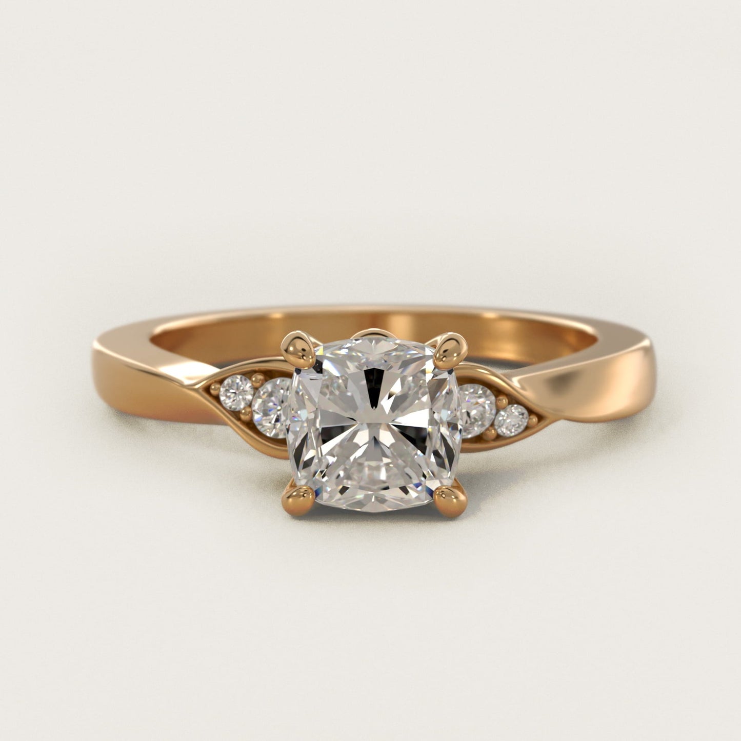 Blossoming Vine Side Stone Diamond Engagement Ring In 18k Yellow Gold By James Allen - Cushion Center