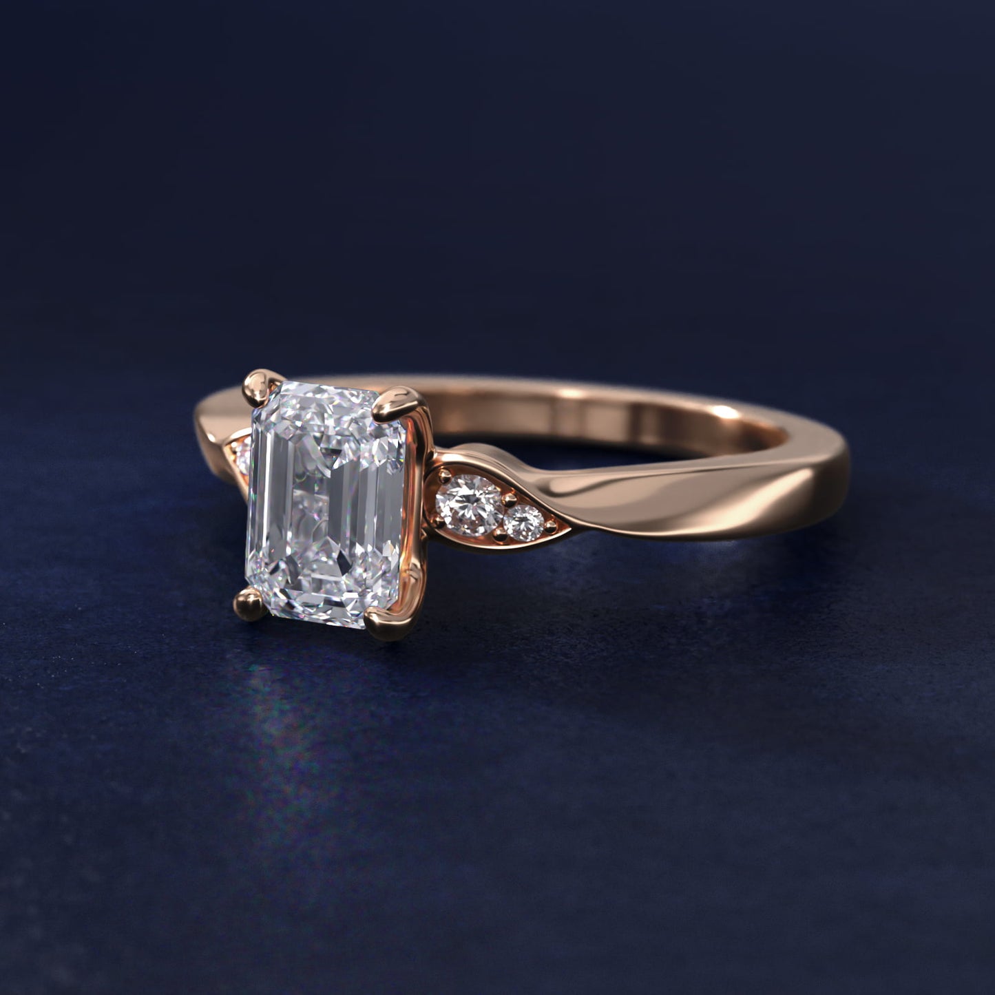 Blossoming Vine Side Stone Diamond Engagement Ring In 14K Rose Gold By James Allen - Emerald Center