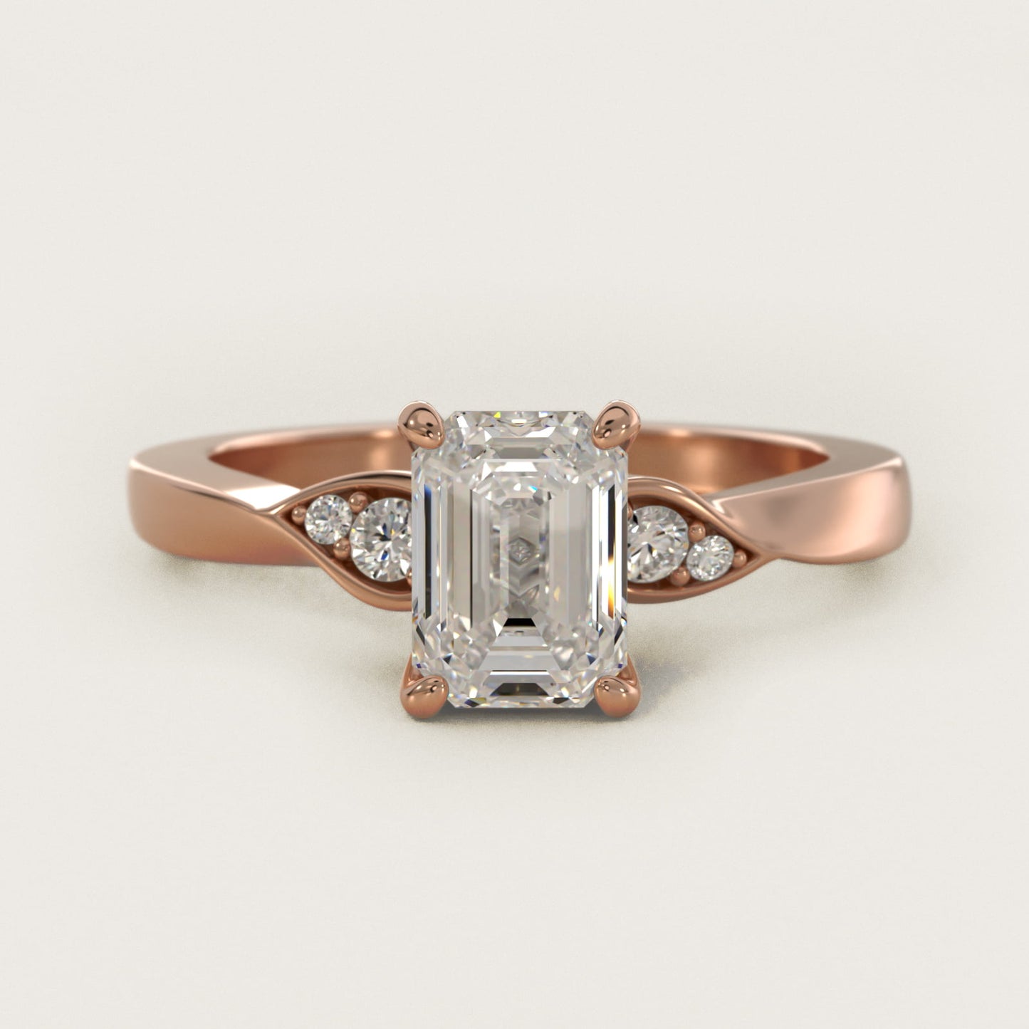 Blossoming Vine Side Stone Diamond Engagement Ring In 14K Rose Gold By James Allen - Emerald Center