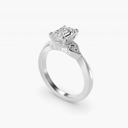 Blossoming Vine Side Stone Diamond Engagement Ring In 14K White Gold By James Allen - Emerald Center