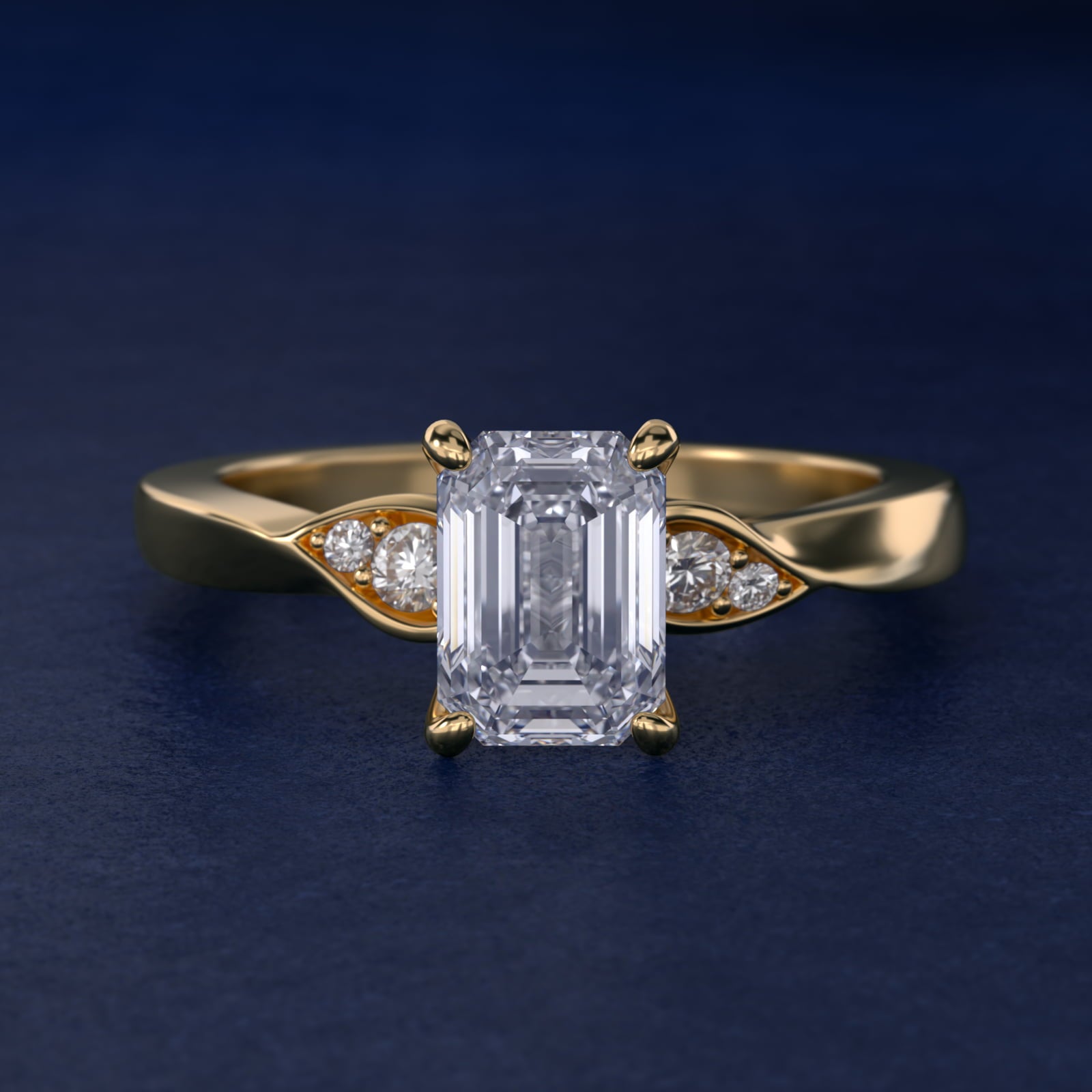 Blossoming Vine Side Stone Diamond Engagement Ring In 14K Yellow Gold By James Allen - Emerald Center