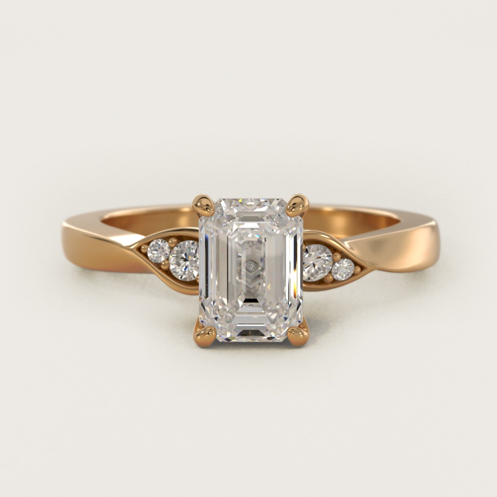 Blossoming Vine Side Stone Diamond Engagement Ring In 14K Yellow Gold By James Allen - Emerald Center