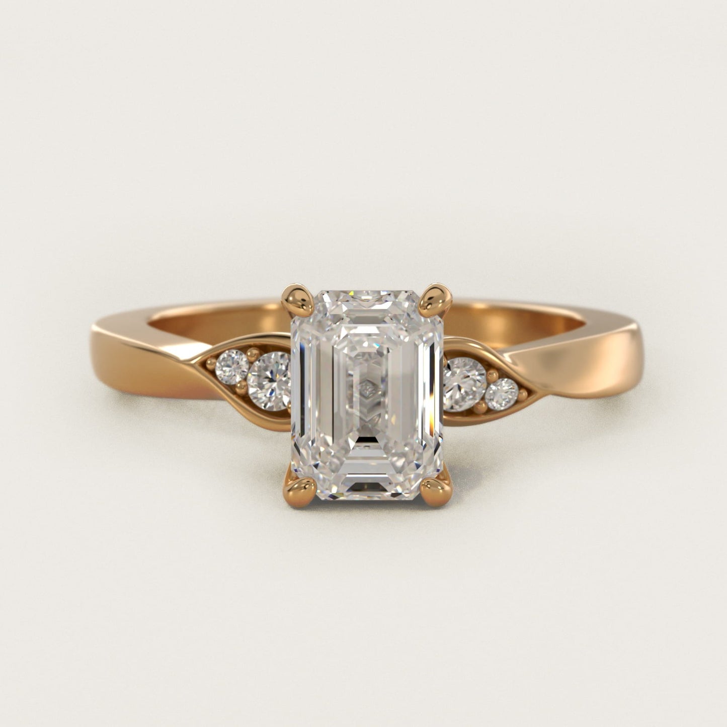 Blossoming Vine Side Stone Diamond Engagement Ring In 18k Yellow Gold By James Allen - Emerald Center