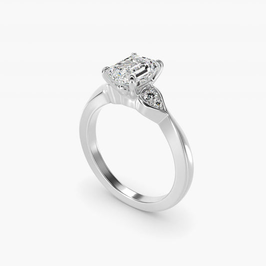 Blossoming Vine Side Stone Diamond Engagement Ring In Platinum By James Allen - Emerald Center