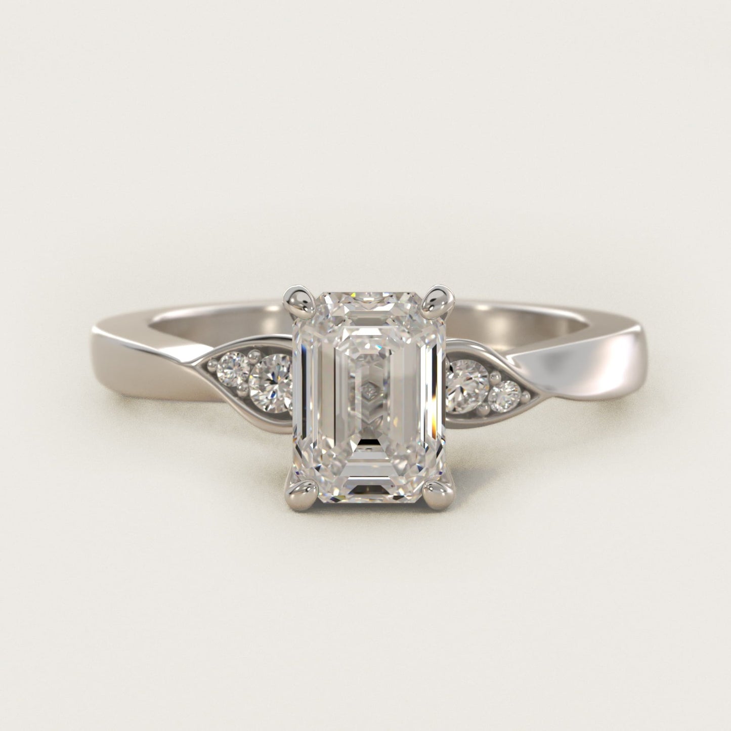 Blossoming Vine Side Stone Diamond Engagement Ring In Platinum By James Allen - Emerald Center