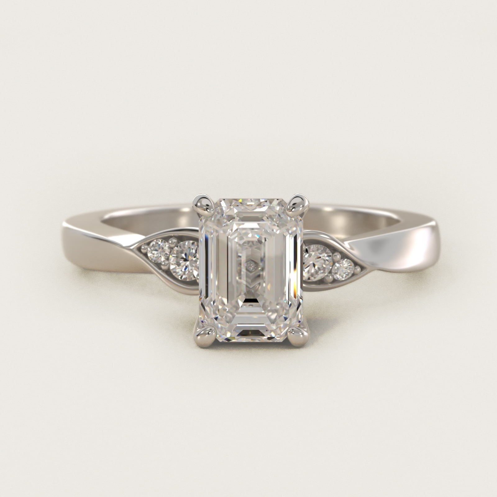 Blossoming Vine Side Stone Diamond Engagement Ring In Platinum By James Allen - Emerald Center