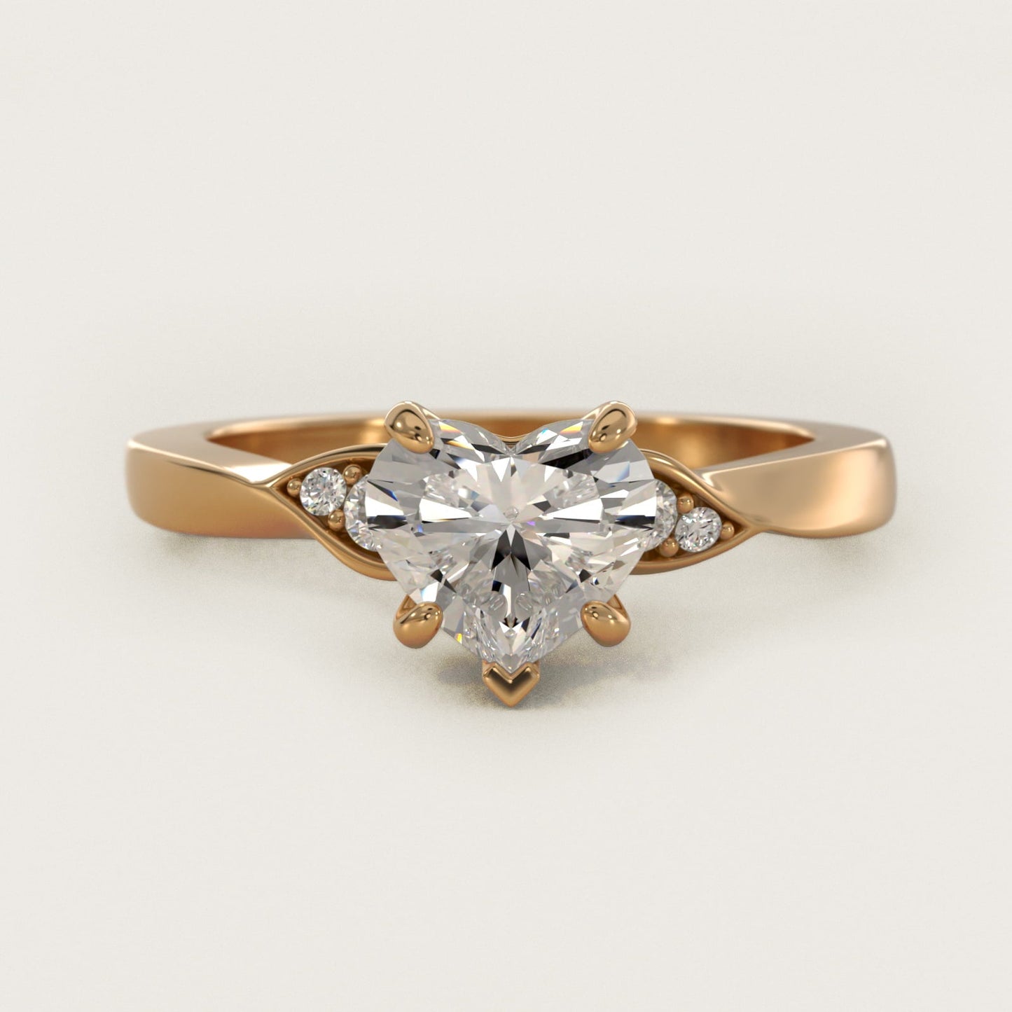 Blossoming Vine Side Stone Diamond Engagement Ring In 18k Yellow Gold By James Allen - Heart Center