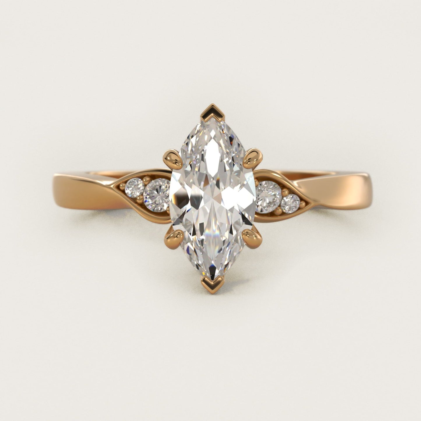 Blossoming Vine Side Stone Diamond Engagement Ring In 18k Yellow Gold By James Allen - Marquise Center