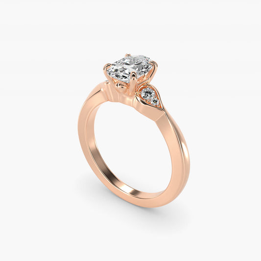 Blossoming Vine Side Stone Diamond Engagement Ring In 14K Rose Gold By James Allen - Oval Center