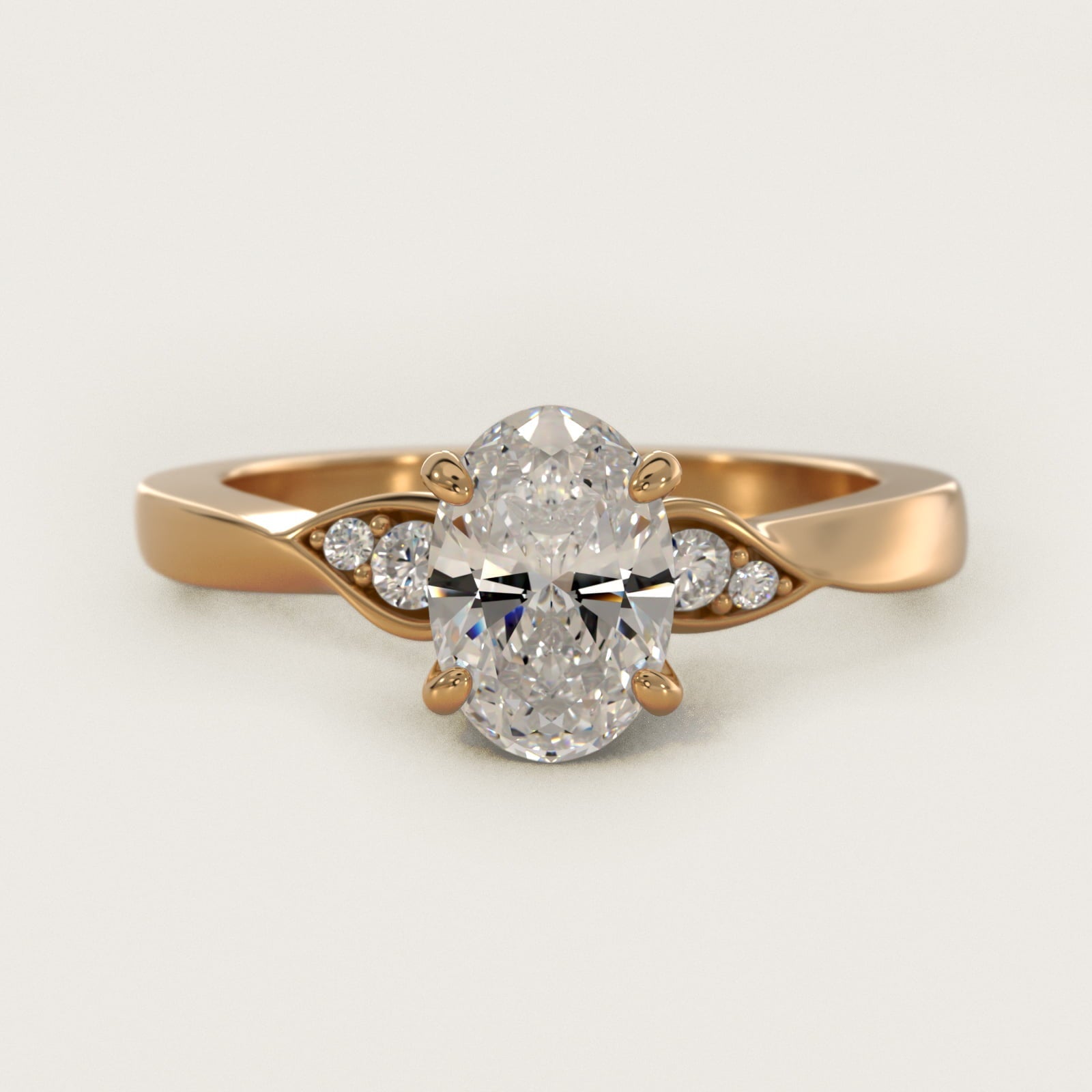 Blossoming Vine Side Stone Diamond Engagement Ring In 18k Yellow Gold By James Allen - Oval Center
