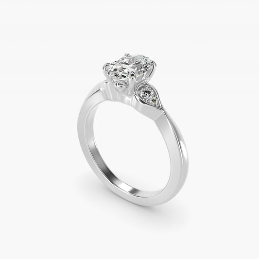 Blossoming Vine Side Stone Diamond Engagement Ring In Platinum By James Allen - Oval Center