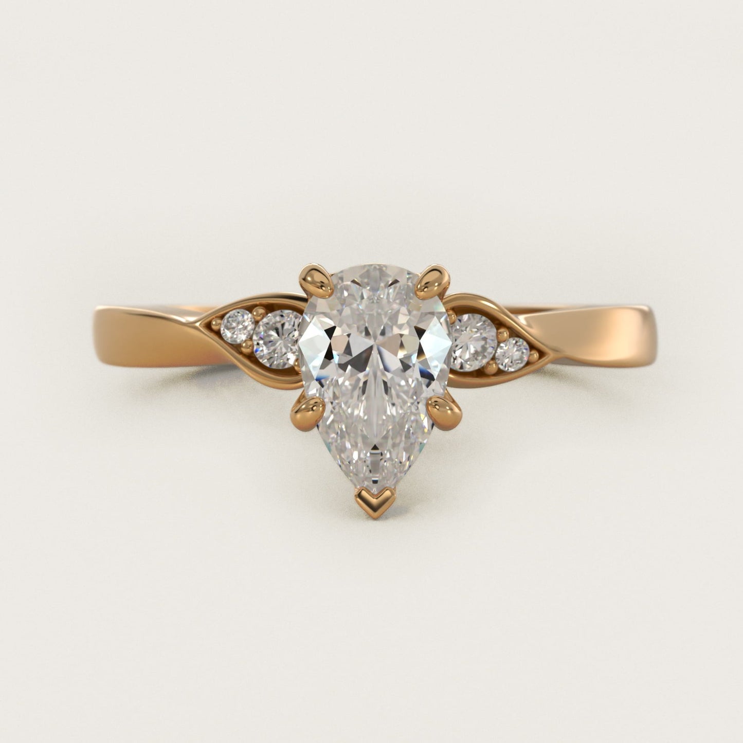 Blossoming Vine Side Stone Diamond Engagement Ring In 18k Yellow Gold By James Allen - Pear Center