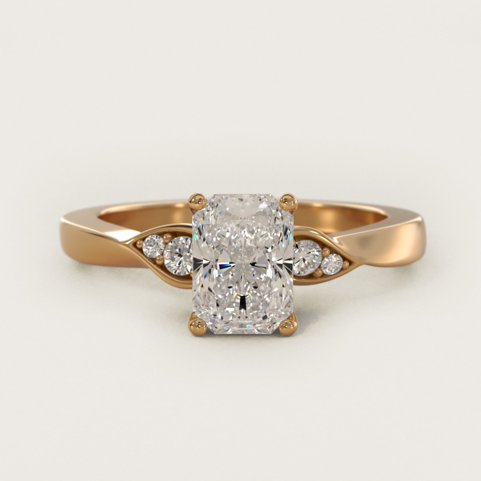 Blossoming Vine Side Stone Diamond Engagement Ring In 18k Yellow Gold By James Allen - Radiant Center