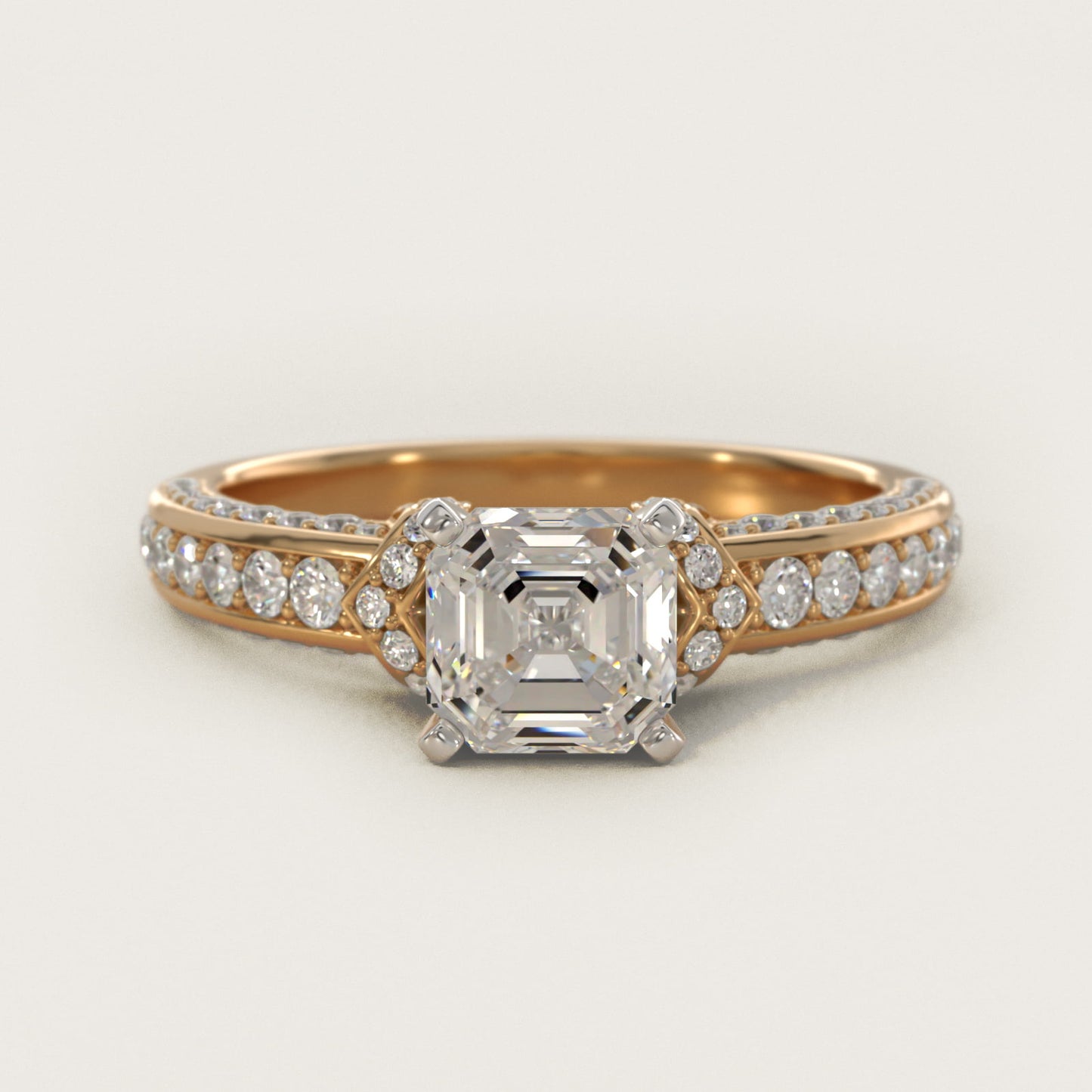 Blue Nile Studio Imperial MicropavŽ Diamond Engagement Ring in 14K Yellow Gold (3/8 ct. tw.) - Asscher Center