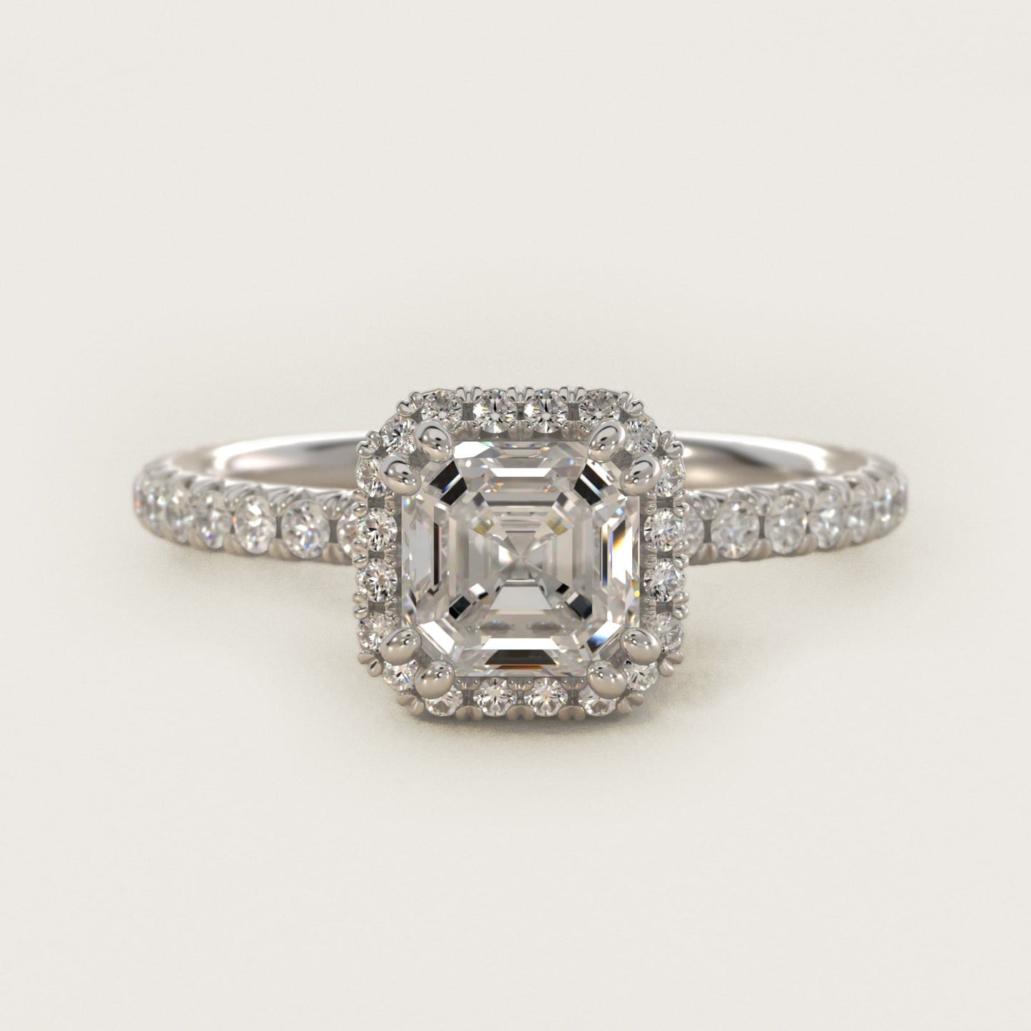 Blue Nile Studio Imperial Micropav? Diamond Engagement Ring in Platinum (3/8 ct. tw.) - Asscher Center