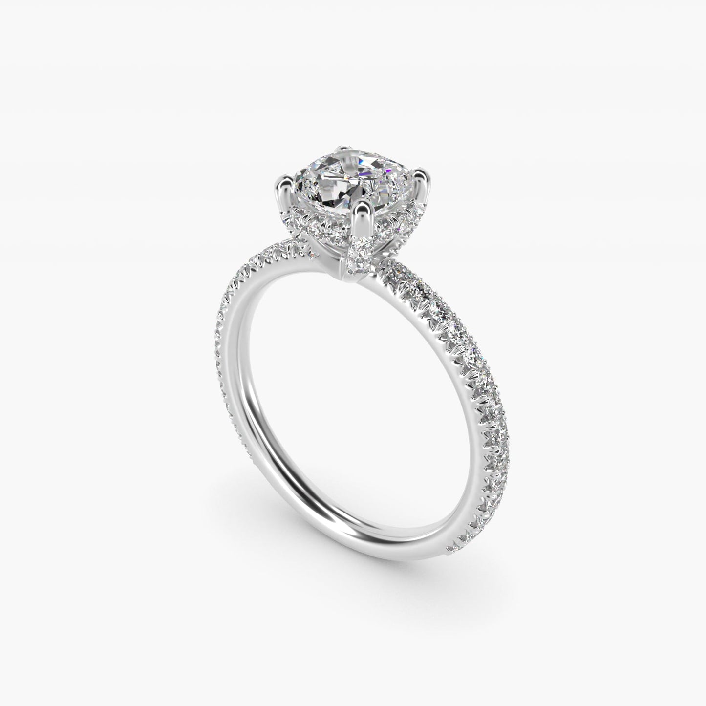Blue Nile Studio Imperial Micropav? Diamond Engagement Ring in Platinum (3/8 ct. tw.) - Cushion Center