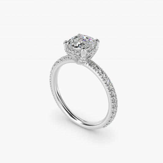 Blue Nile Studio Imperial Micropav? Diamond Engagement Ring in Platinum (3/8 ct. tw.) - Cushion Center