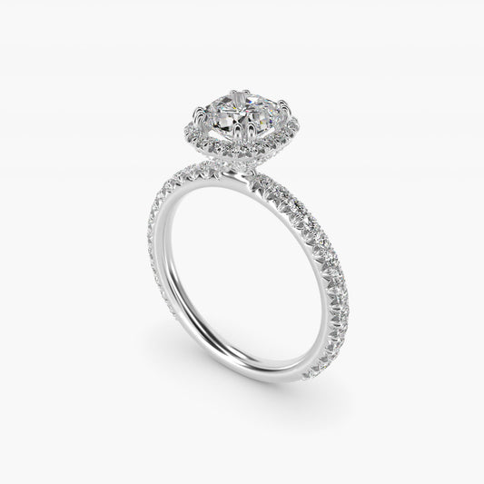 Blue Nile Studio Heiress Halo Diamond Engagement Ring in Platinum (3/8 ct. tw.) - Cushion Center