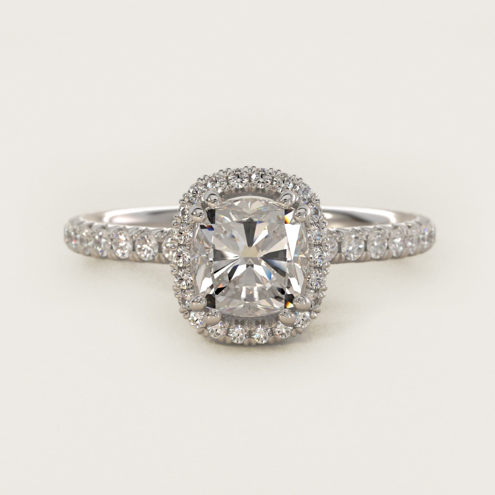 Blue Nile Studio Imperial Micropav? Diamond Engagement Ring in Platinum (3/8 ct. tw.) - Cushion Center