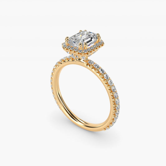 Blue Nile Studio Imperial Micropav? Diamond Engagement Ring in 18k Yellow Gold (3/8 ct. tw.) - Emerald Center