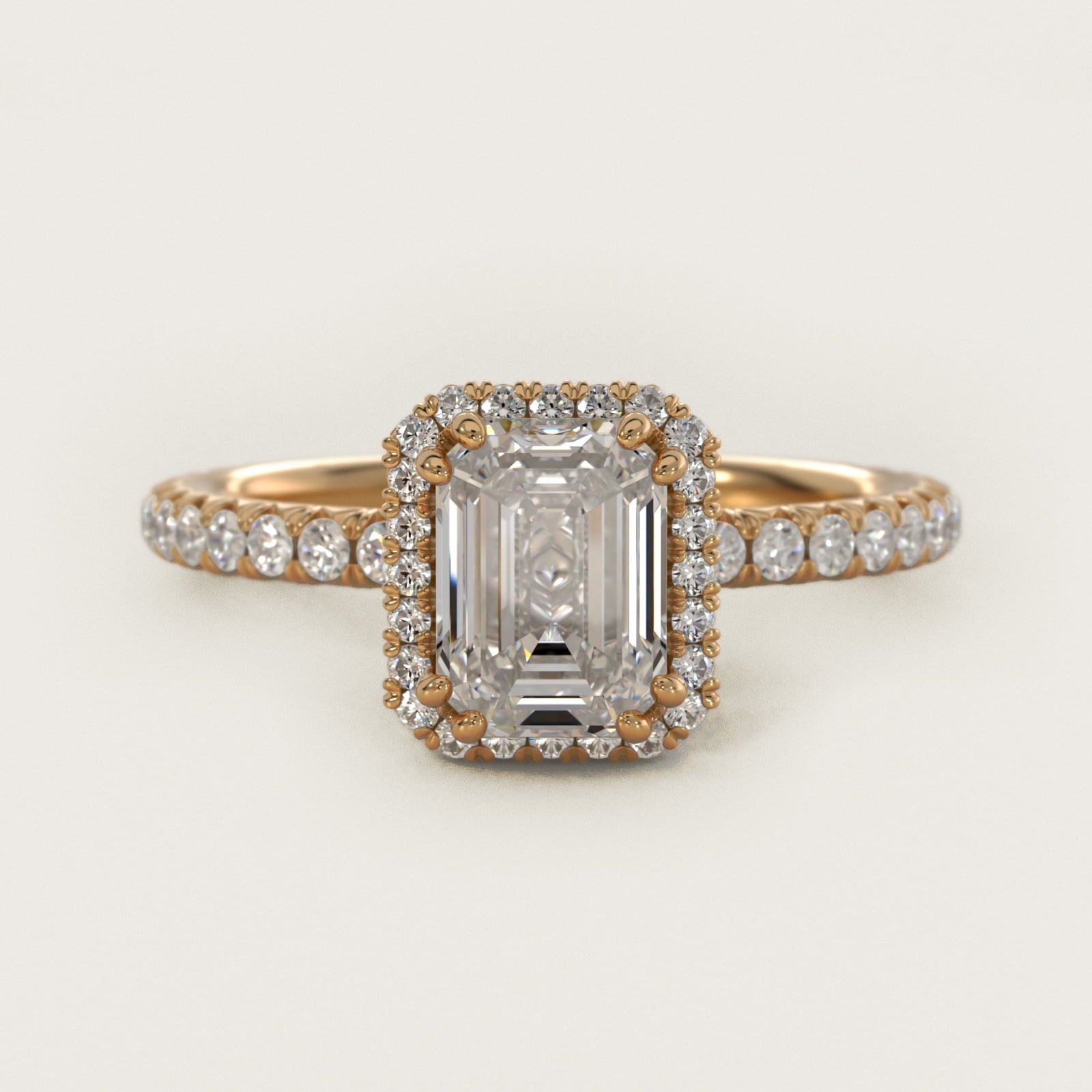 Blue Nile Studio Heiress Halo Diamond Engagement Ring in 14K Yellow Gold - Emerald Center