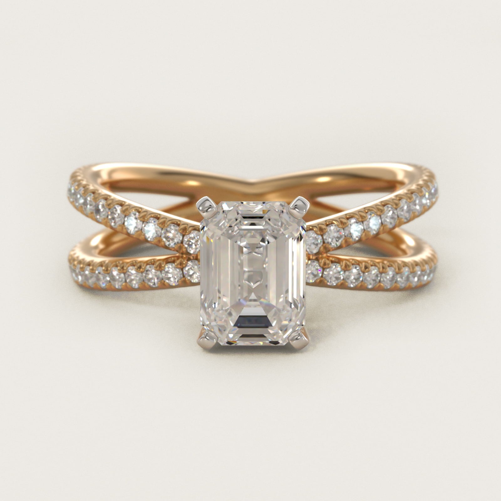 Blue Nile Studio Empress Diamond Engagement Ring in 18k Yellow Gold (1/3 ct. tw.) - Emerald Center