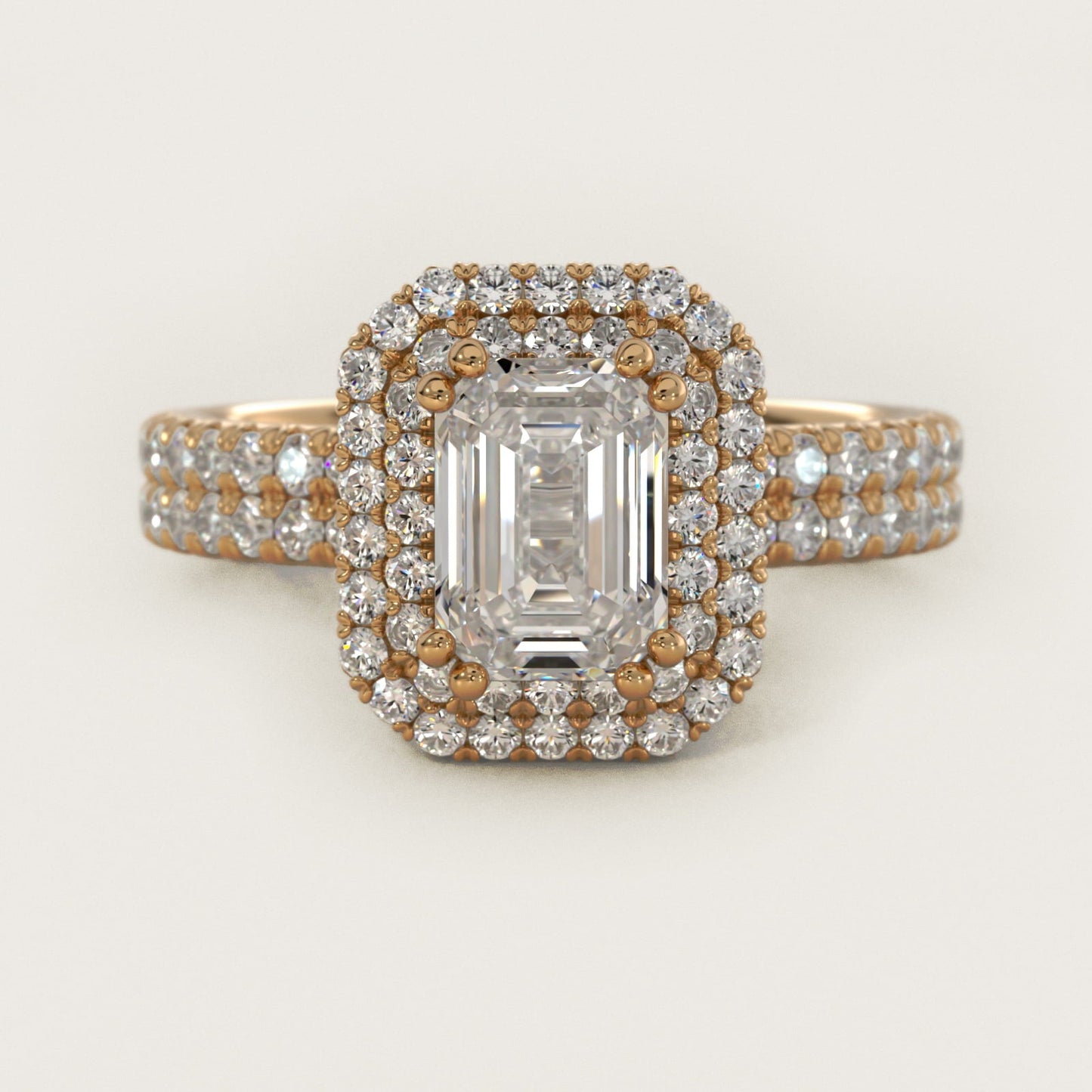 Blue Nile Studio French Pav? Diamond Crown Solitaire Engagement Ring in 18k Yellow Gold (1/6 ct. tw.) - Emerald Center
