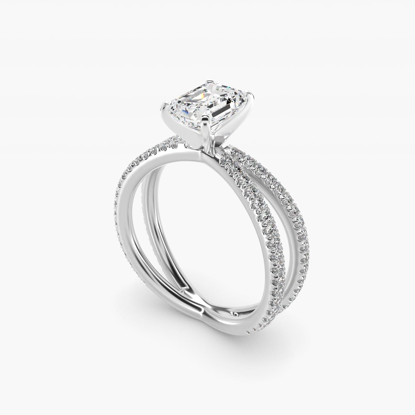 Blue Nile Studio Empress Diamond Engagement Ring in Platinum (1/3 ct. tw.) - Emerald Center
