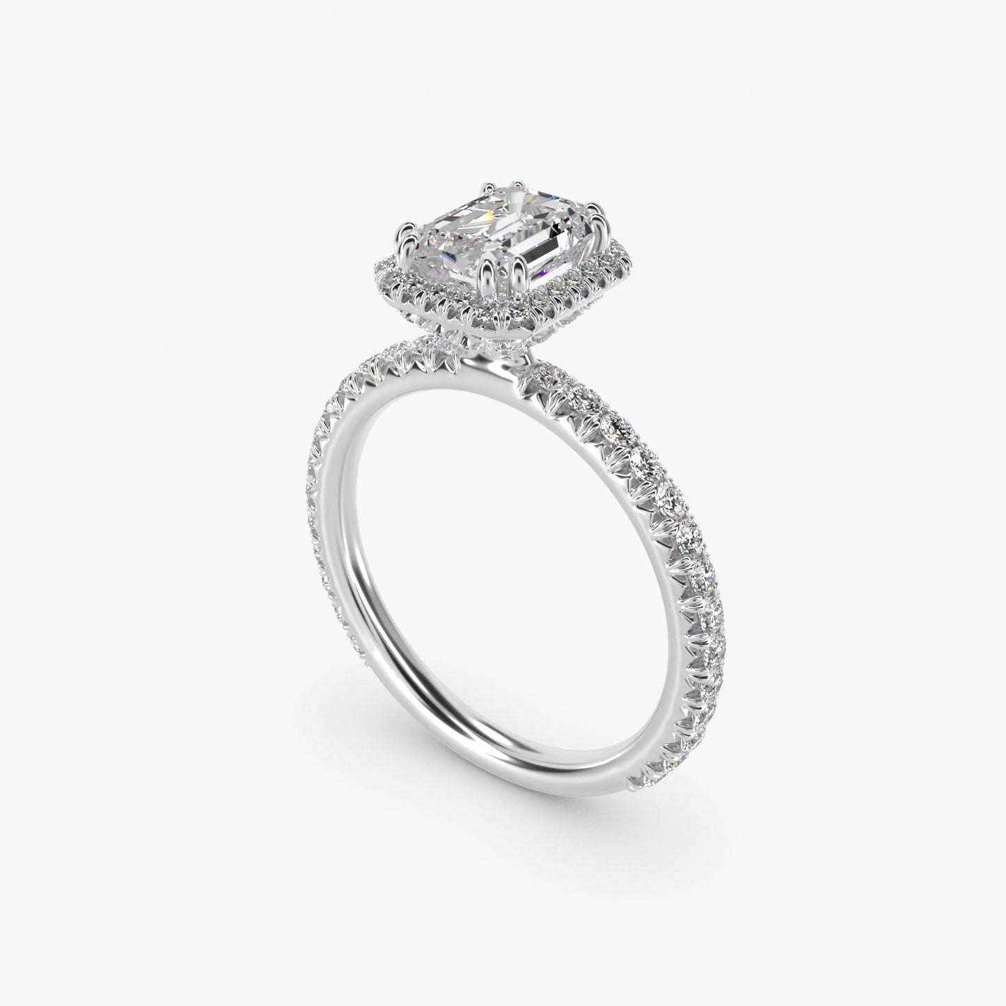 Blue Nile Studio Imperial Micropav? Diamond Engagement Ring in Platinum (3/8 ct. tw.) - Emerald Center