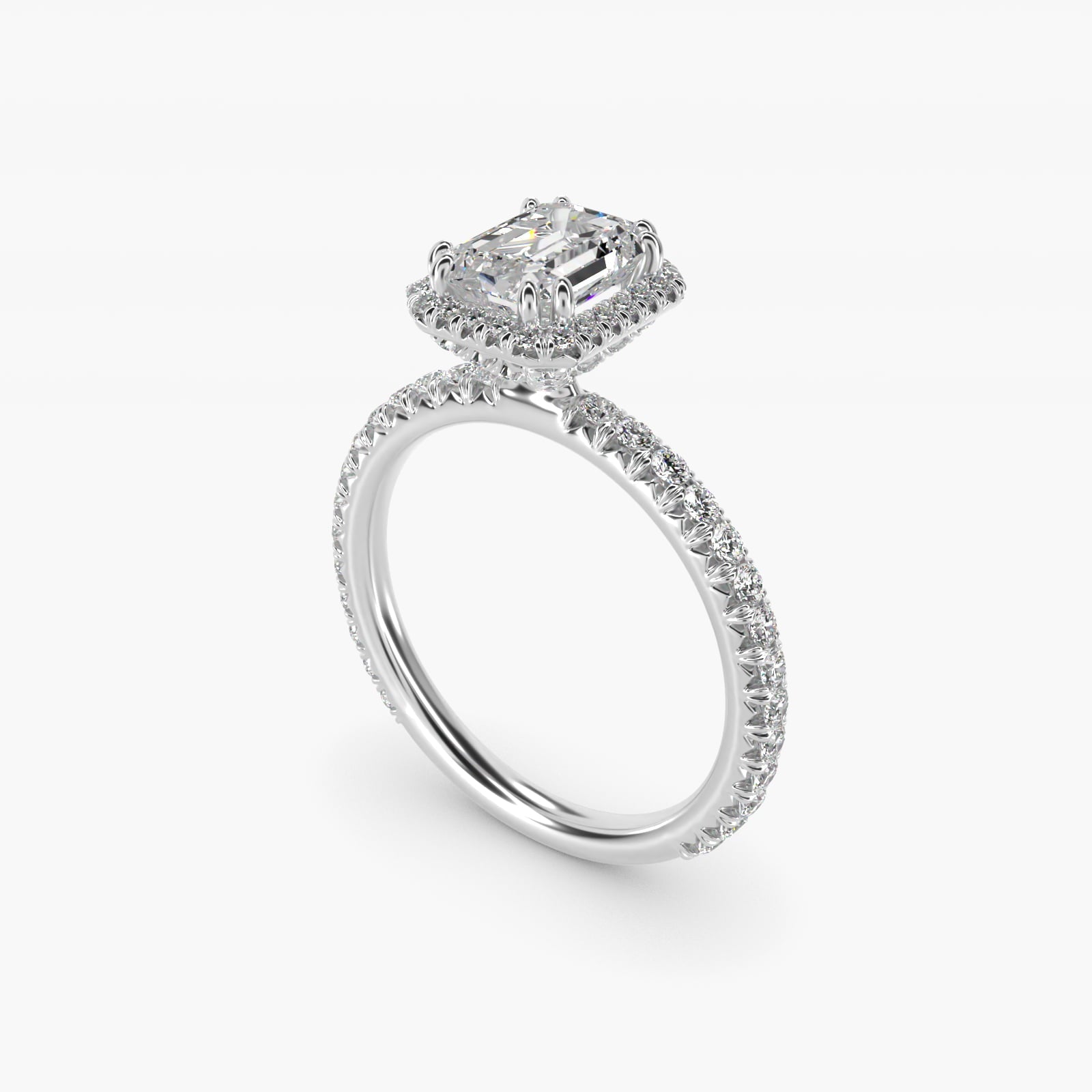 Blue Nile Studio Imperial Micropav? Diamond Engagement Ring in Platinum (3/8 ct. tw.) - Emerald Center