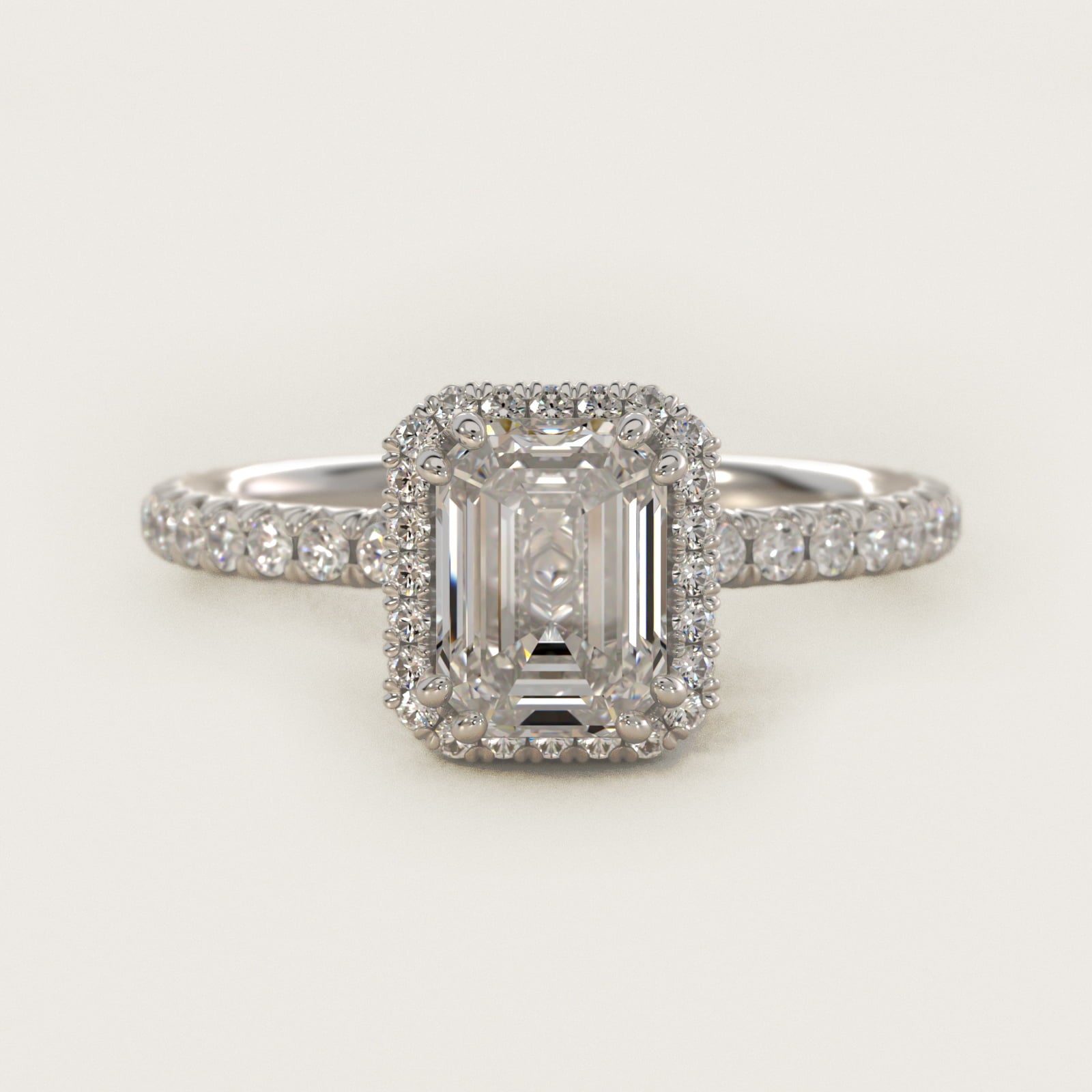 Blue Nile Studio Heiress Halo Diamond Engagement Ring in Platinum (3/8 ct. tw.) - Emerald Center