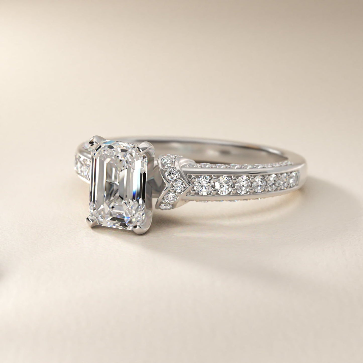 Blue Nile Studio Imperial Micropav? Diamond Engagement Ring in Platinum (3/8 ct. tw.) - Emerald Center