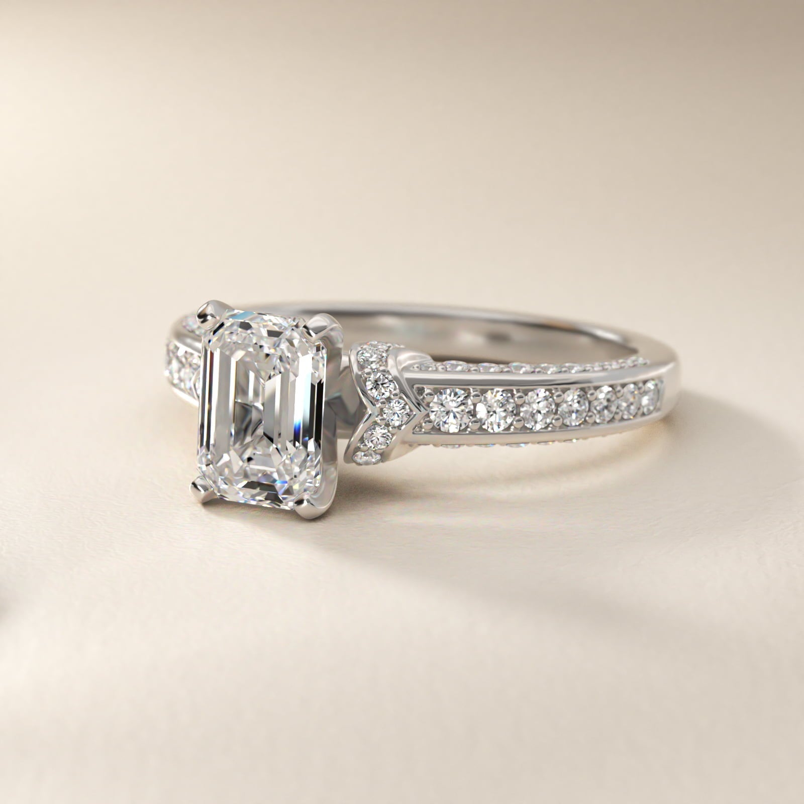 Blue Nile Studio Imperial Micropav? Diamond Engagement Ring in Platinum (3/8 ct. tw.) - Emerald Center