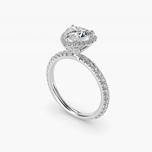 Blue Nile Studio Imperial Micropav? Diamond Engagement Ring in 18k White Gold (3/8 ct. tw.) - Heart Center