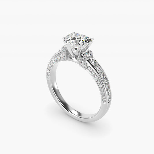 Blue Nile Studio Imperial MicropavŽ Diamond Engagement Ring in 14k White Gold (3/8 ct. tw.) - Heart Center