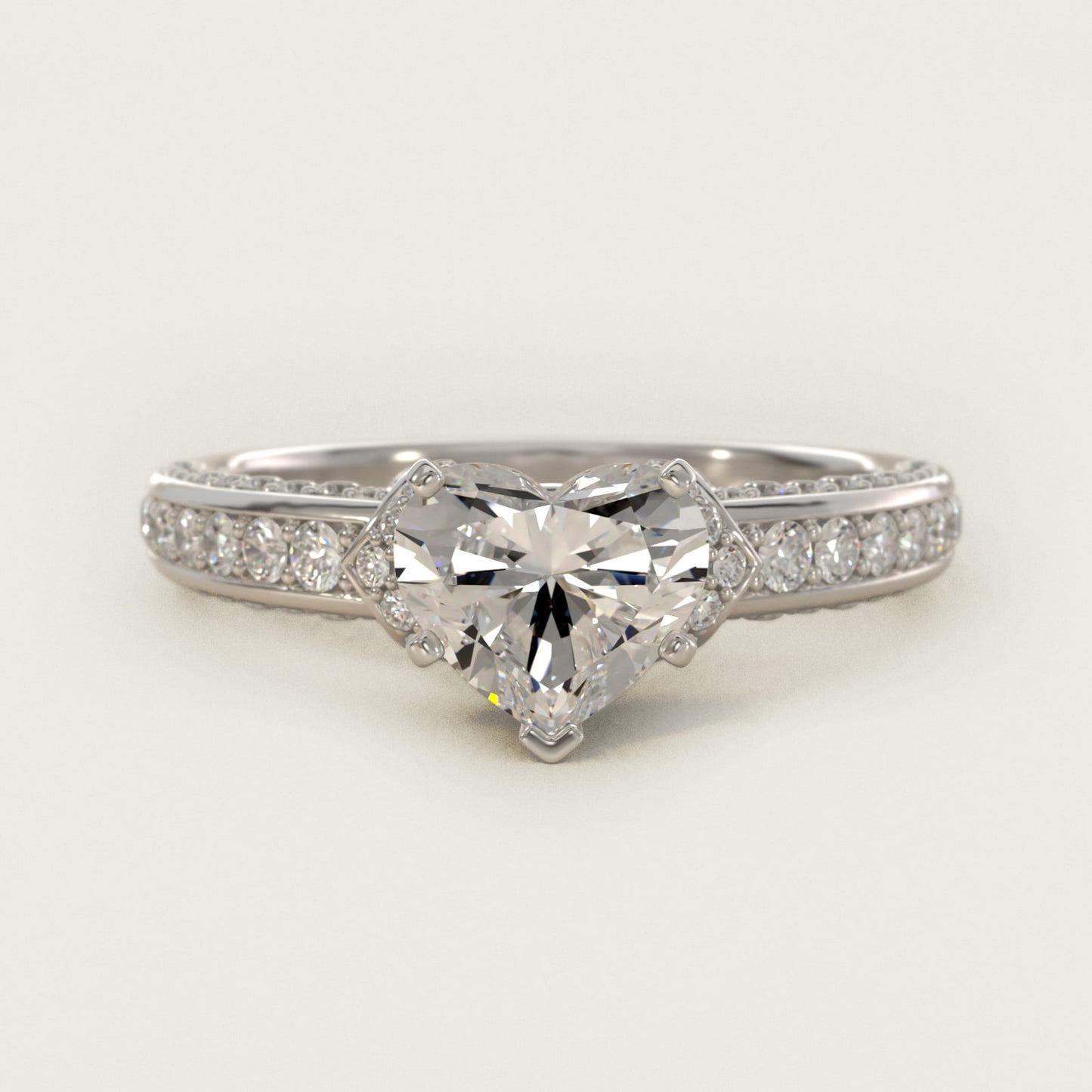 Blue Nile Studio Imperial MicropavŽ Diamond Engagement Ring in 14k White Gold (3/8 ct. tw.) - Heart Center