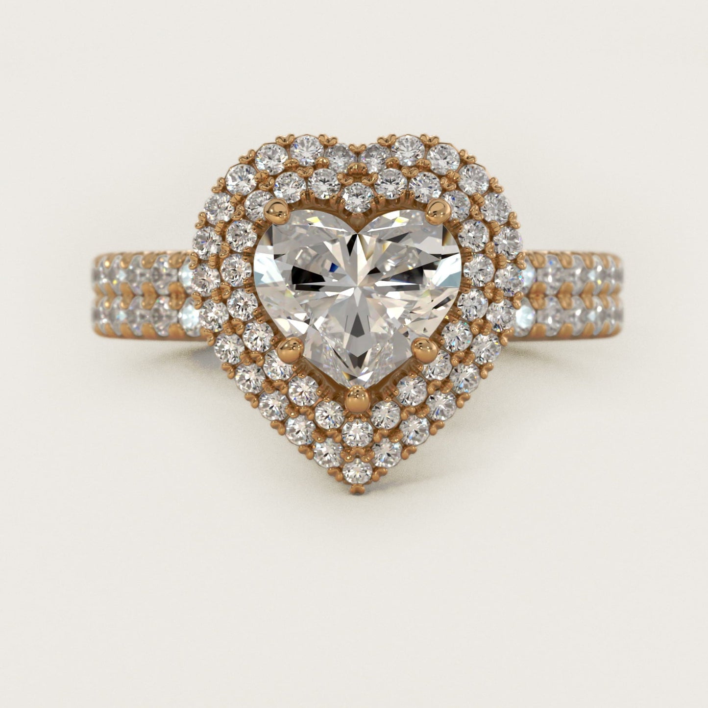 Blue Nile Studio Imperial Micropav? Diamond Engagement Ring in 18k Yellow Gold (3/8 ct. tw.) - Heart Center