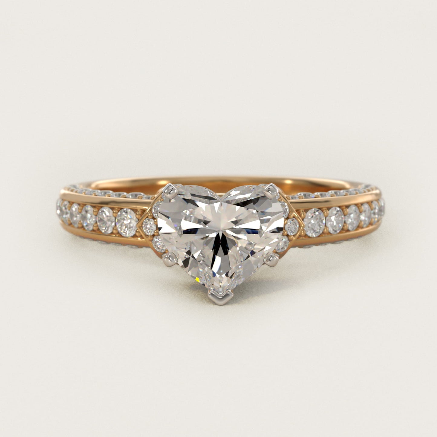 Blue Nile Studio Imperial MicropavŽ Diamond Engagement Ring in 14K Yellow Gold (3/8 ct. tw.) - Heart Center