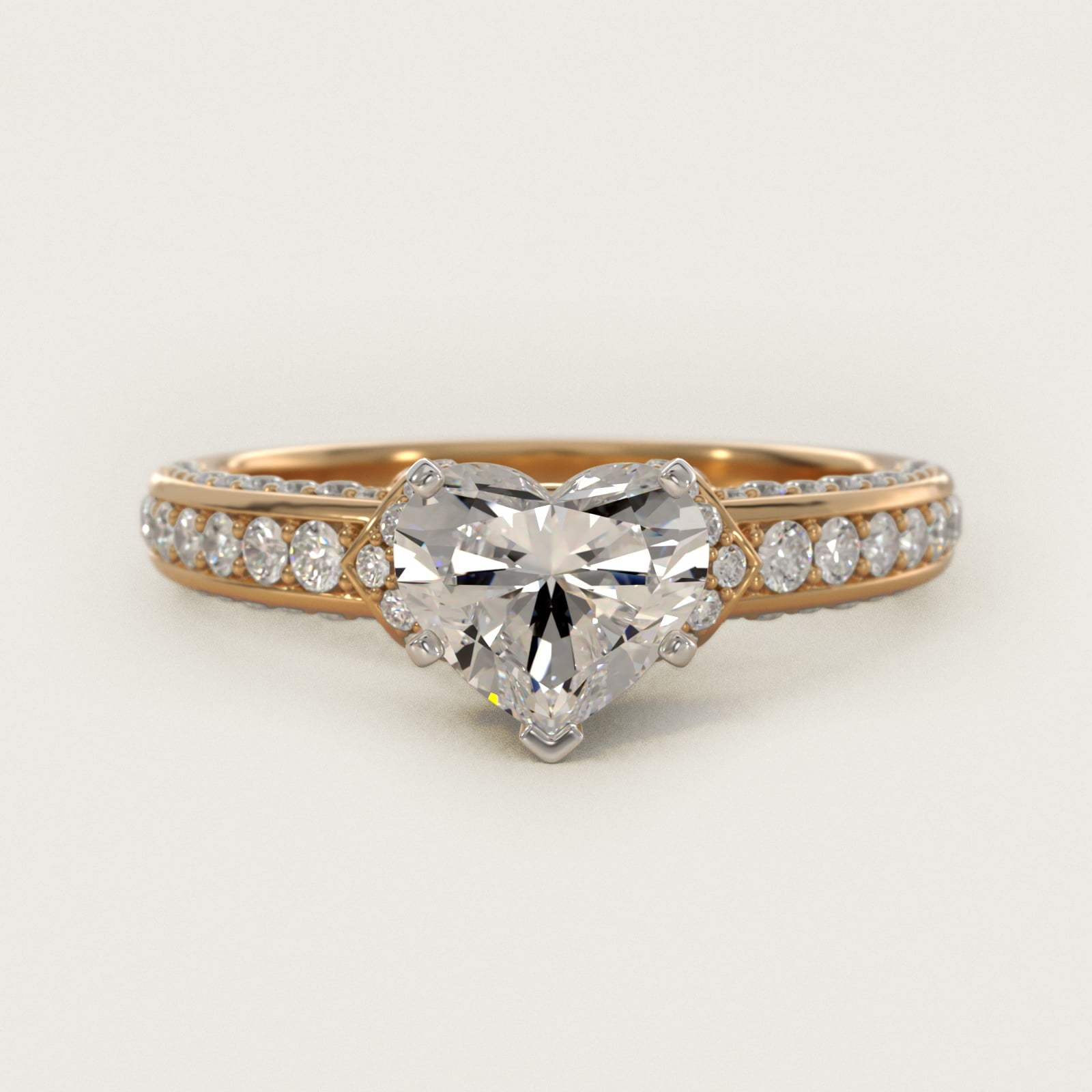 Blue Nile Studio Imperial MicropavŽ Diamond Engagement Ring in 14K Yellow Gold (3/8 ct. tw.) - Heart Center