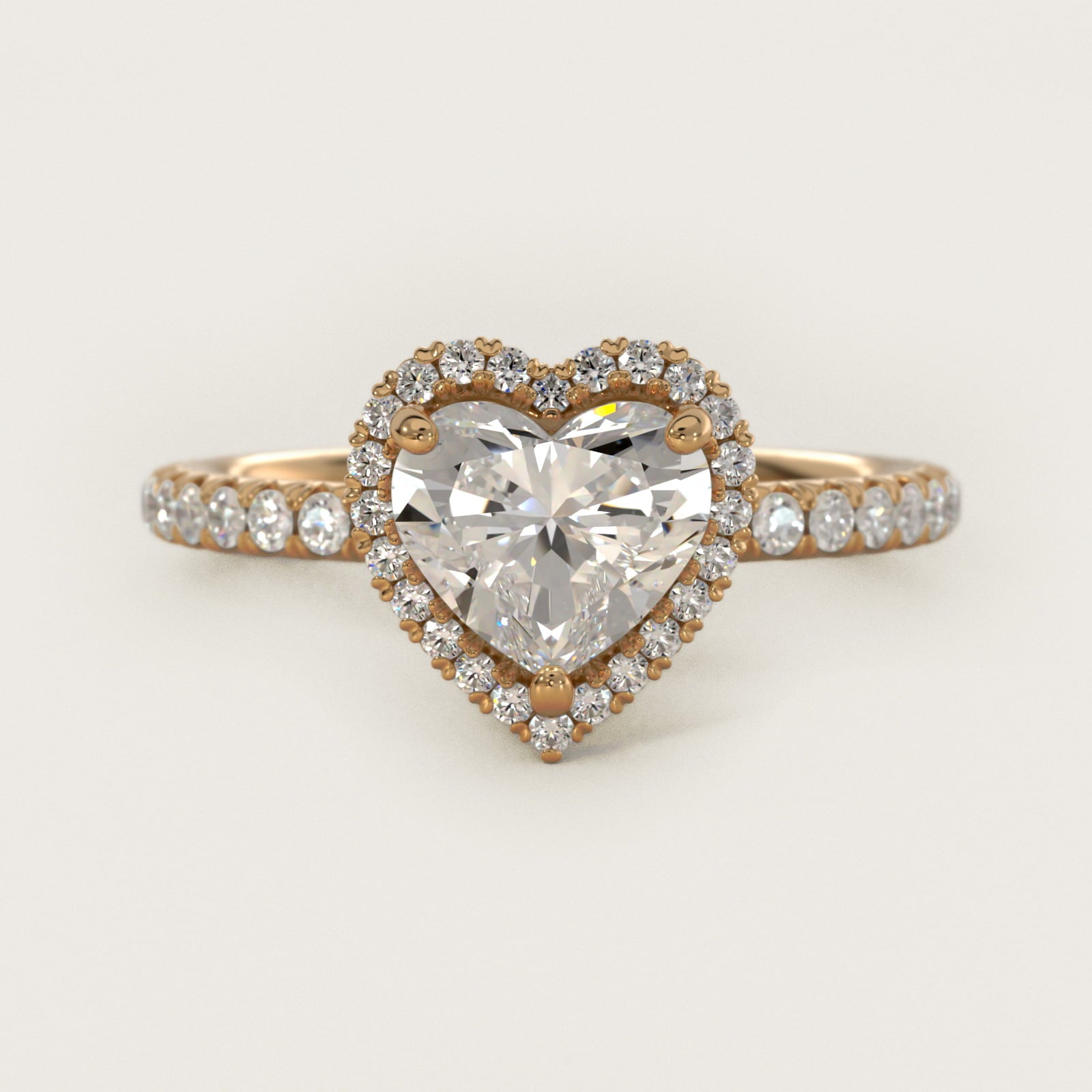 Blue Nile Studio Heiress Halo Diamond Engagement Ring in 18k Yellow Gold - Heart Center