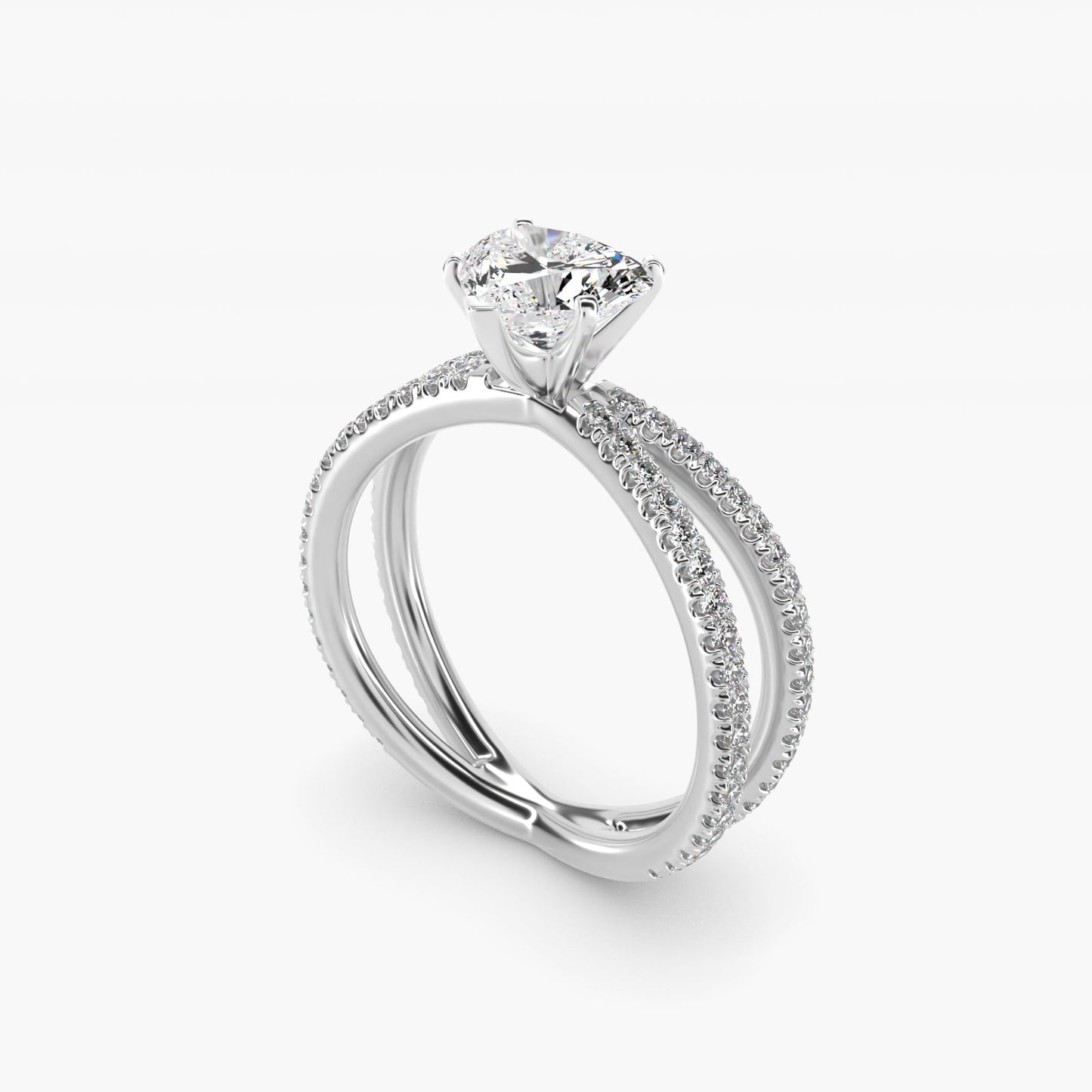 Blue Nile Studio Empress Diamond Engagement Ring in Platinum (1/3 ct. tw.) - Heart Center